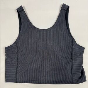Lululemon Ribbed Softstreme Cropped Tank Top Black Women’s 14 Retail $58